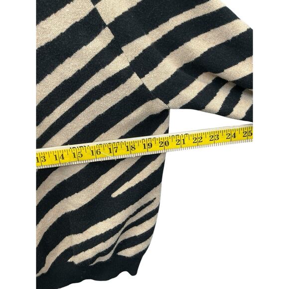 Philosophy Striped Sweater Sz Large Black Beige - Picture 9 of 12